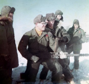 John Wayneing a 30Cal Machine gun
